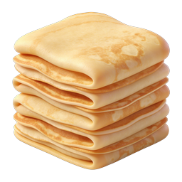 Pila di crêpes piegate - Icona alimentare di pancake dorato