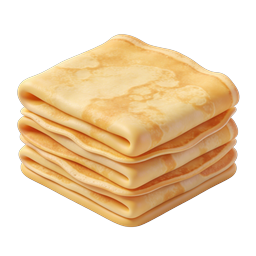 Golden Folded Crepes Stack - Realistic Food Icon
