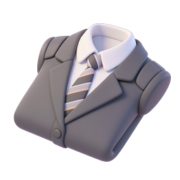 Folded Dress Shirt with Necktie 3D Icon | Professional Attire
