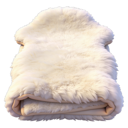 Folded Fluffy Blanket Icon - Plush White Fur Throw