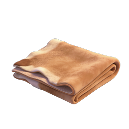 Folded Fur Blanket Icon - Realistic 3D Render