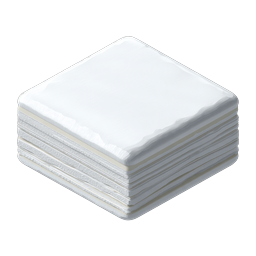 Stacked Folded White Linens Icon - Realistic 3D Design