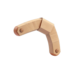Folded Paper Boomerang 3D Icon - Minimalist Design