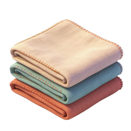 Stack of Folded Towels Icon - Realistic 3D Render