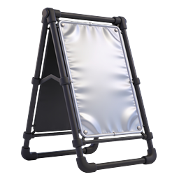 Folding A-Frame Sign Icon - 3D Rendered Sandwich Board