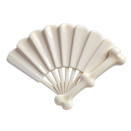 Elegant Cream Folding Fan Icon - 3D Clay Style