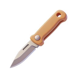 Folding Pocket Knife Icon - 3D Clay Style Tool