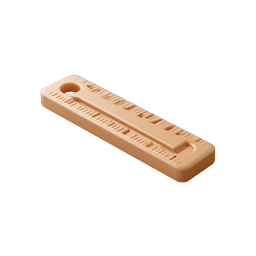 Folding Ruler Icon - 3D Clay Style Carpenter's Rule