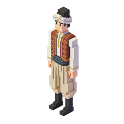 Traditional Folk Dancer Man Voxel Icon
