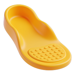Yellow Foot Insole Massage Pad Icon - 3D Clay Render