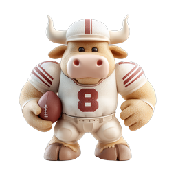 Football Bull Mascot Icon | Sports Team Character