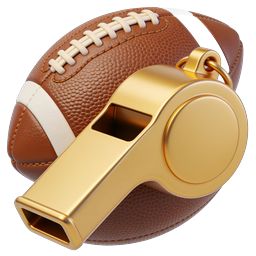 Football and Golden Whistle Sports Icon