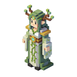 Forest Druid Voxel Character Icon | Fantasy RPG