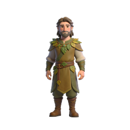 Forest Druid 3D Character Icon - Fantasy Game Avatar