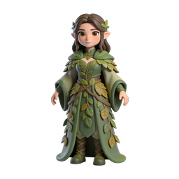 Forest Elf Character - 3D Fantasy Druid Icon