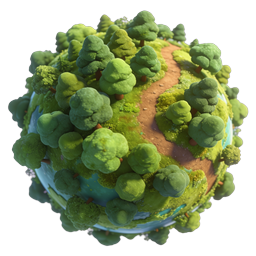 Forest Globe Icon - Miniature Planet Nature Illustration