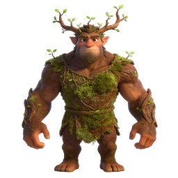 Forest Guardian Tree Creature 3D Character Icon