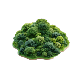 Ícone de Ilha Florestal 3D - Ilustração de Natureza Isométrica