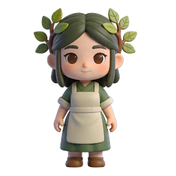 Cute Forest Nature Spirit Clay Character Icon