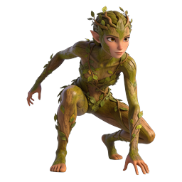 Icône de personnage fantastique nymphe dryade de la forêt 3D