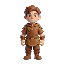 自然ゲーム向けフォレストレンジャーキャラクター3Dアイコン