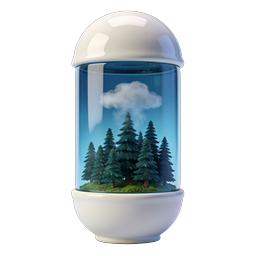 Ícone de bola de neve floresta encantada – design 3D realista