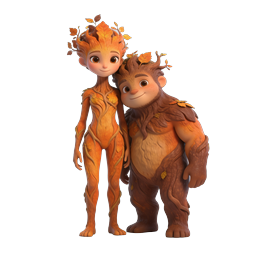 Forest Spirits Friends - Autumn Woodland Elemental Characters