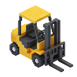 Icona di carrello elevatore pixelato per uso industriale