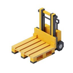 Icono de carretilla elevadora isométrica - Diseño de logística y almacén