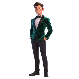 Elegant Formal Gentleman 3D Character Icon