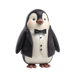 Adorable Formal Penguin Character in Tuxedo Icon