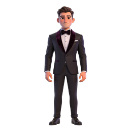 3D Formal Tuxedo Gentleman Character Icon
