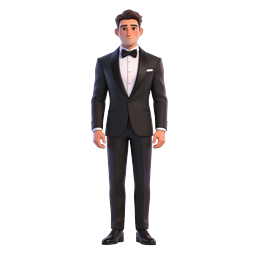 Formal Tuxedo Groom 3D Character Icon