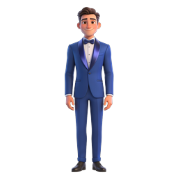 Elegant Tuxedo Man 3D Character Icon
