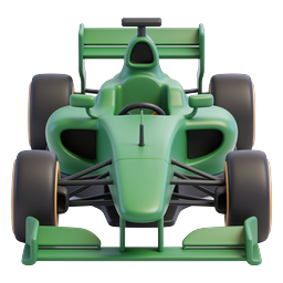 Green Formula Racing Car Icon - 3D Realistic Design