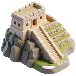 3D Fortress Icon for Adventure and Travel Themes