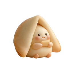 Adorable Fortune Cookie Clay Character Icon