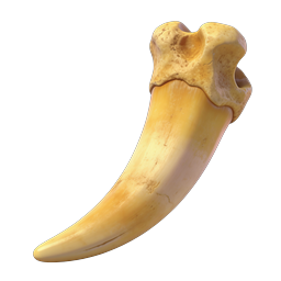 Realistic Fossil Tooth Icon - 3D Rendered Specimen
