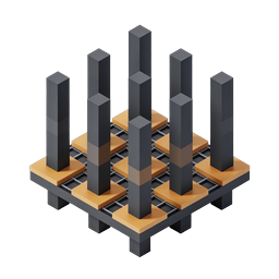 Foundation Pillars Isometric Building Structure Icon