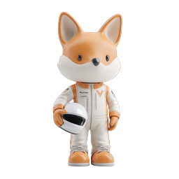 Cute Fox Astronaut Icon for Space Adventures