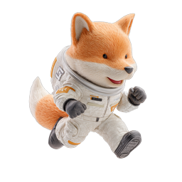 Playful Fox Astronaut Icon for Kids and Education