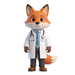 Charming Fox Doctor Icon for Healthcare Use
