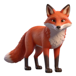 Vibrant Cartoon Fox Icon for Nature Projects