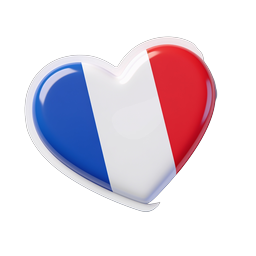 France Flag Heart Icon - Patriotic Tricolor Love Symbol