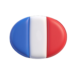 France Flag Clay Icon - 3D Tricolor Design