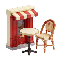 Charmante-französische-Café-Szene-mit-Bistro-Möbeln