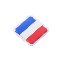 French Flag 3D Icon – Tricolor France Button