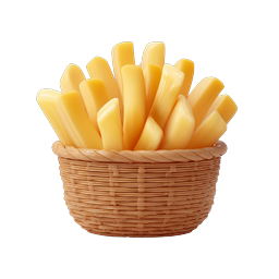 French Fries Basket Icon - 3D Realistic Food Illustration