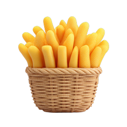 French Fries Basket Icon - 3D Food Illustration