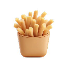 French Fries Icon - 3D Food Illustration